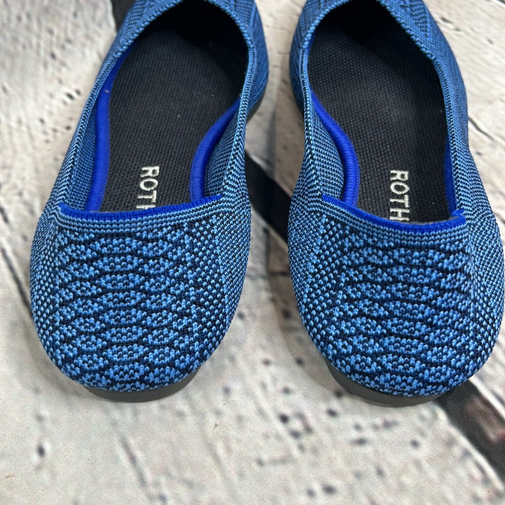 Rothy's RARE Lapis Blue Navy Python The Point Flats Size 7.5 Excellent Condition - Picture 5 of 11